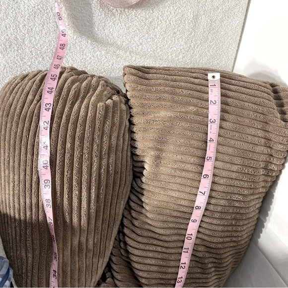 Jolly Jumper Boomerang Nursing Pillow With Plush Brown Corduroy Cover - Picture 3 of 10